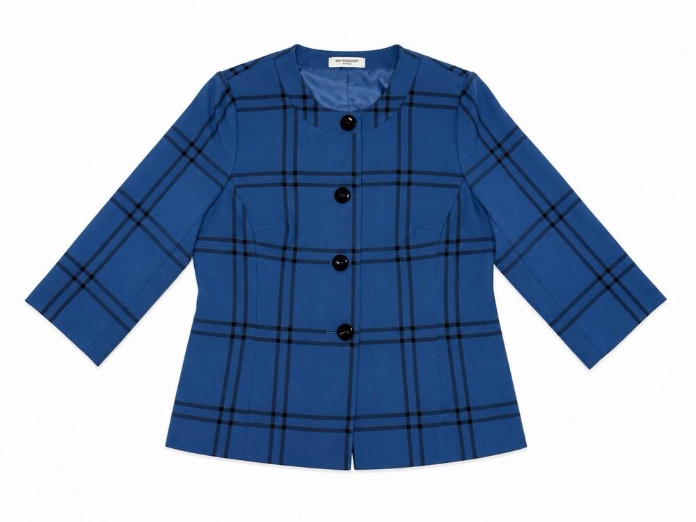 Kim Rodger’s Vintage Blue Plaid Womens Blazer